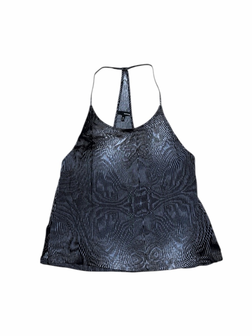 Hurley T Strap Tank Top Womens S Black Grey Animal Print Halter Shirt Sleeveless